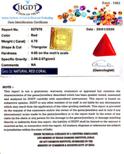 4.70/CT Natural Triangular Red Coral-1054